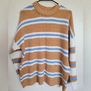 American Eagle Women's Striped Waffle Knit Sweater Size Medium